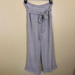 Striped Blue White Wide-Leg Pants S